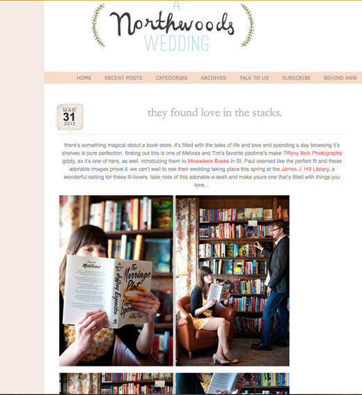 St. Paul Engagement photography, Micawbers book store, A Northwoods Wedding blog, Tiffany Bolk Photography