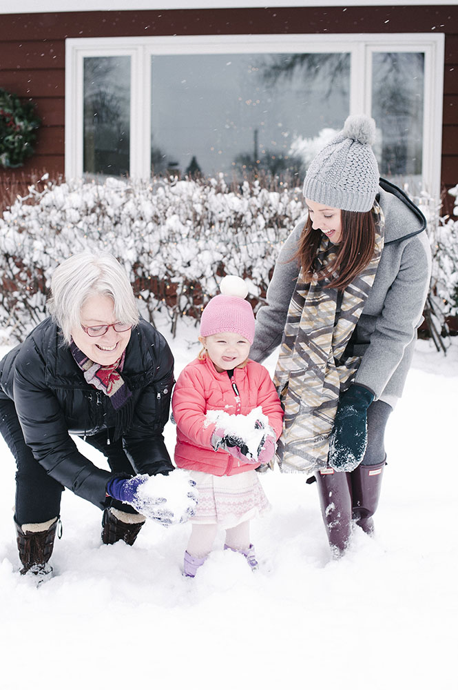 Family in snow