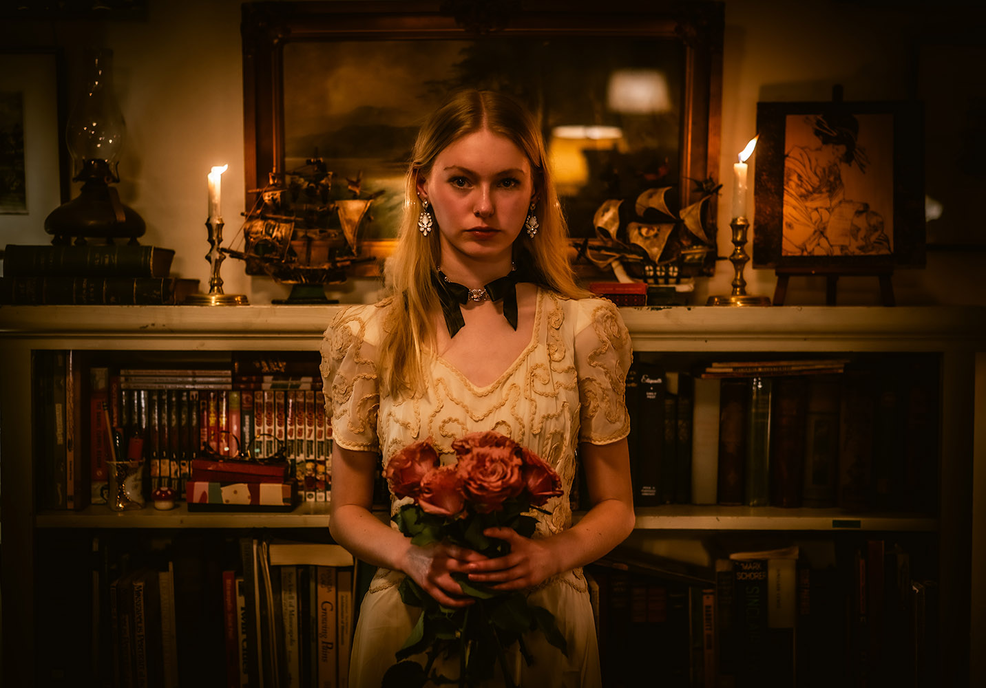 young girl holding holding flowers