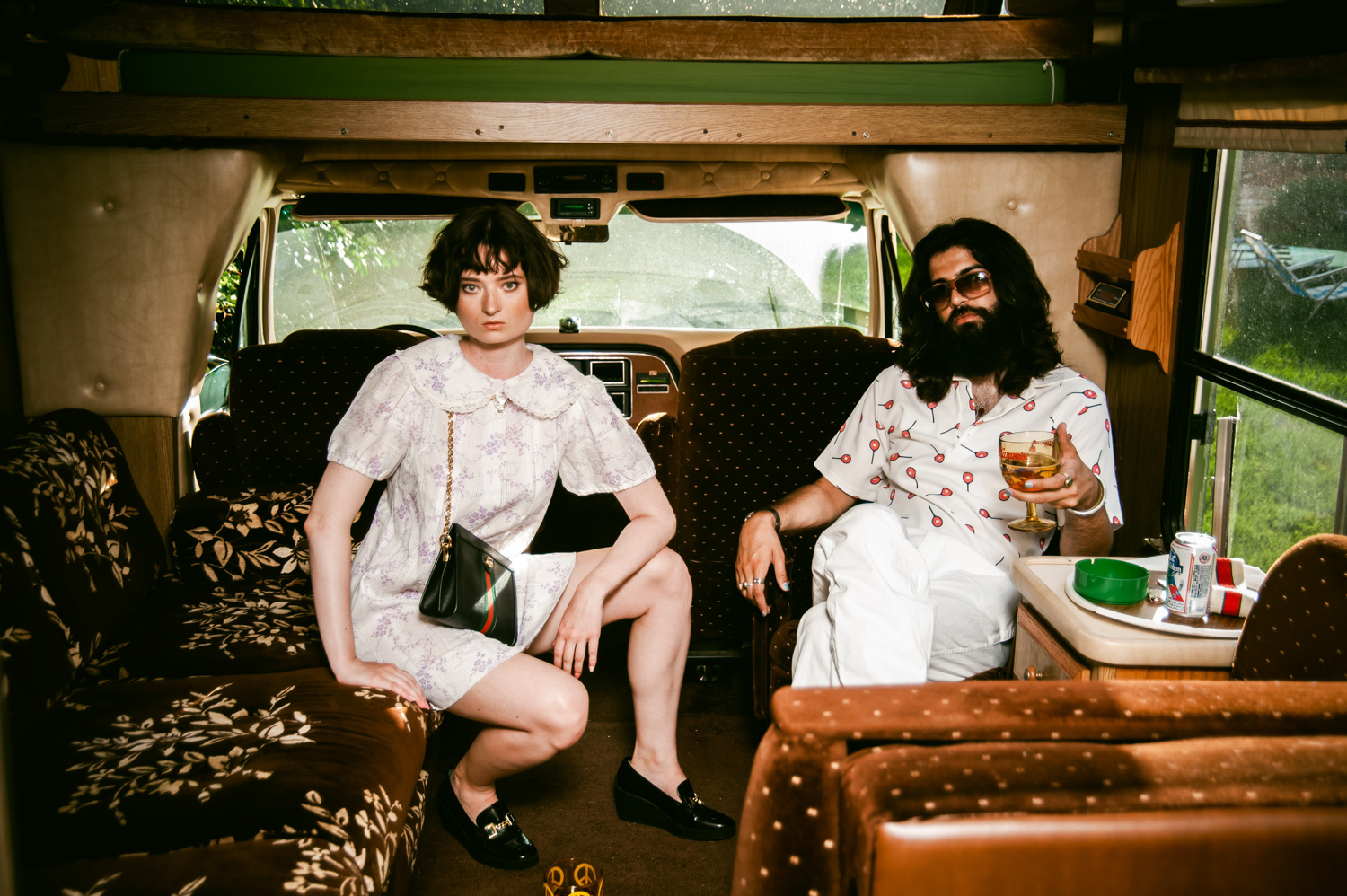 a white man and woman in an RV