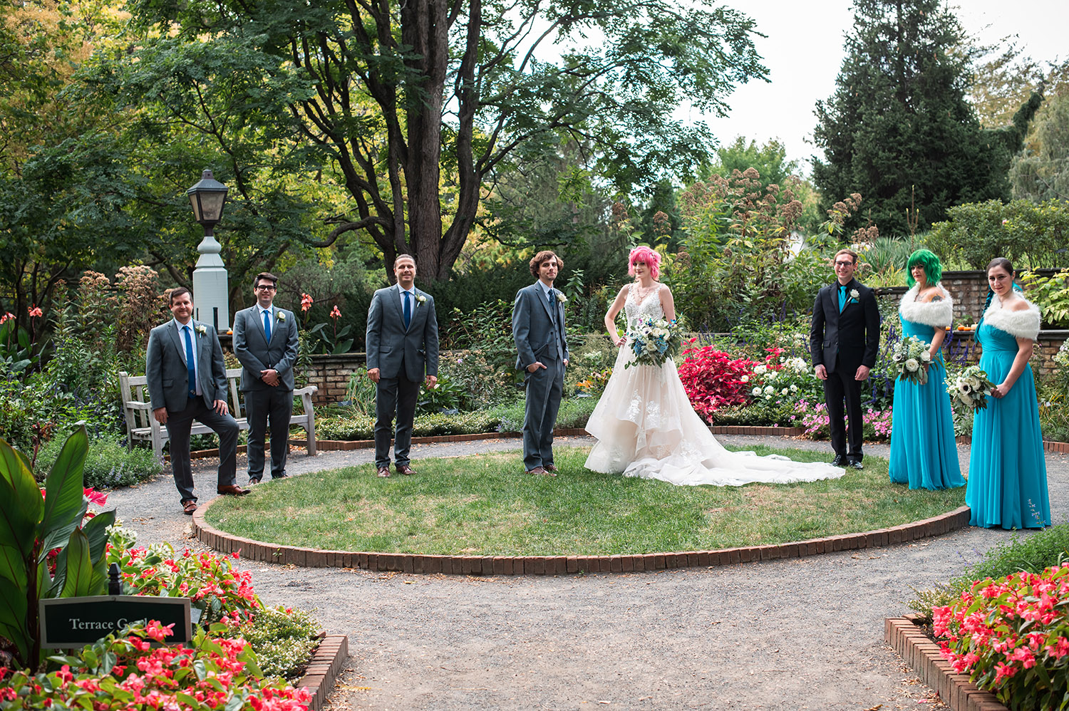 wedding party at MN Arboretum